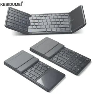 Folding Wireless Keyboard Bluetooth Rechargeable Foldable With Leather