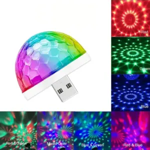USB LED Disco Djstage Car Light Portable Family Party Ball Colorful
