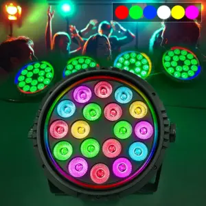 Rgbwyp 6in1 LED Par Light 18x12w With Ring DMX512 Dj Dance Voice