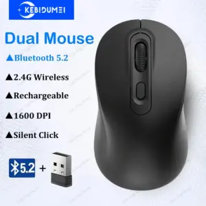 Bluetooth 5.2 Mouse 2.4G Wireless Mouse Rechargeable Dual Mode Gaming