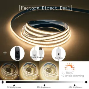 Dimmable 5V USB 5M COB LED Strip Light With Hand Scan Dimmable Touch