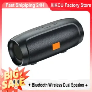 XIKCU Portable Dual Bluetooth Speaker Stereo Outdoor Tfusb Playback Fm