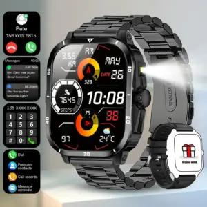 Men's Smart Watch With Wireless Calling, Dual Straps Stainless