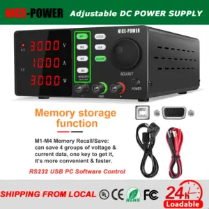 NICE POWER DC Lab Supply 30V 10A 5A Adjustable Source For Phone