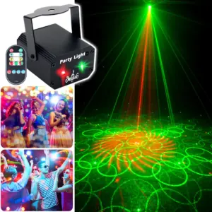 Remote Control LED Stage Light RG Laser 32 Patterns Projector Party