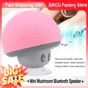 XIKCU Mini Mushroom Bluetooth Speaker Creative Mini Suction Cup