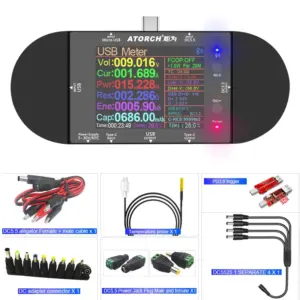 UD24 2.4"inch USB Tester DC5.5 Type C Digital Voltmeter Ammeter Power