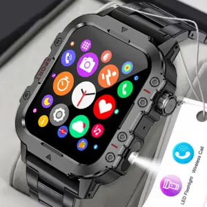 Military Smart Watch Men IP67 3ATM Outdoor Sports Fitness Tracker