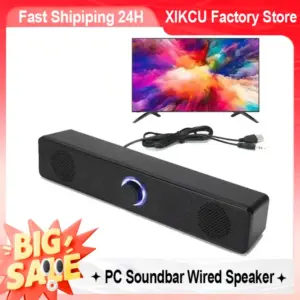 XIKCU Wireless Bluetooth And PC Soundbar Wired Speaker USB Powered
