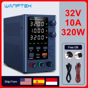 Wanptek Adjustable DC Power Supply 30V 10A LED Lab Bench Source