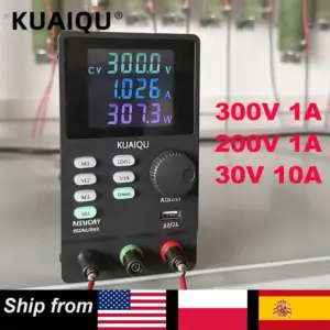 Kuaiqu 300V 200V 1A Programmable Adjustable Power Supply, 30V 10A DC