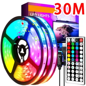 USB LED Strip Light APP Control IR Bluetooth Tape RGB IR Bedroom Living