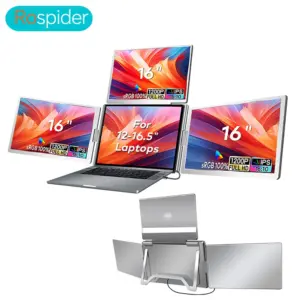 Triple Screen Portable LCD Backlit Monitor FHD Display Secondary Screen