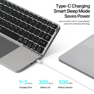 Fold Magnetic Keyboard Wireless Bluetooth Portable Touch Pad Notebook