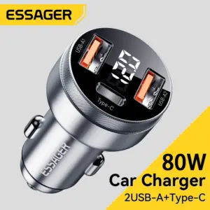 Essager 80W Car Charger USB Type C PD Fast Charging Phone Quick Charge