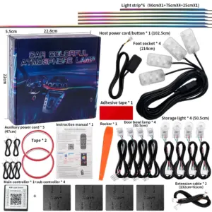 10 / 14 / 18 In 1 LED Car Ambient Lights 213 64 Color RGB Symphony