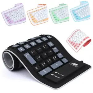 Portable Silent Foldable Silicone Keyboard USB Flexible Soft Waterproof