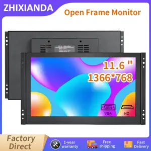 Design 11.6 Inch 1366*768 Capacitive Resistive Touch Open Frame Monitor