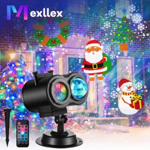 Halloween Christmas Projector Lights Outdoor 16 HD Slides, 2 In 1 Water