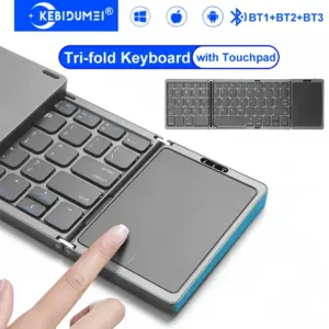Tri Bluetooth Keyboard Tri Fold With Touchpad Portable Mini
