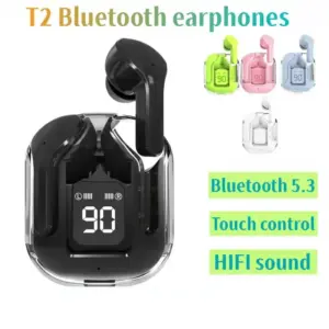 T2 TWS Wireless Headphones LED Power Earphones Digital Display Headset