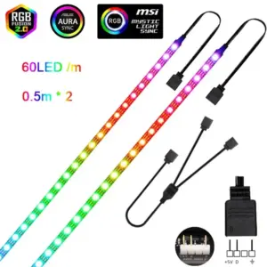 Ws2812b Addressable Rainbow PC Digital LED Strip Lights For 5V 3PIN