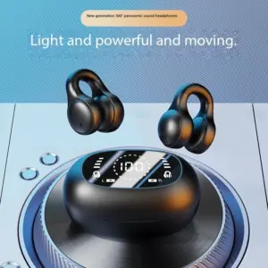 Mirror Surface Digital Display Soft Silicone Ear Clip Wireless