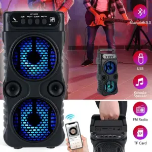 Outdoor Portable Wireless Speaker Dual 3 Inches Music Stereo Subwoofer