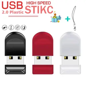 Super Mini Metal USB Flash Drive 128GB Free Chain Pen Drive 64GB Black