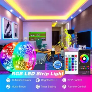 RGB USB LED Light Strip Music Sync RGB Flexible Tape Diode Lights For