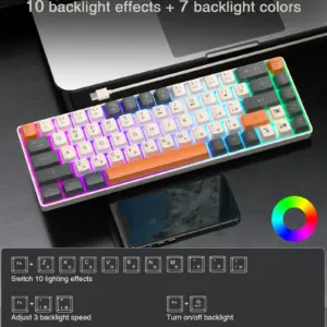 Solakaka SK968 Gaming Keyboard 68 Keys N Key Rollover RGB Backlight