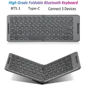 Foldable Bluetooth Keyboard USB Type C For Windows Android IOS Computer