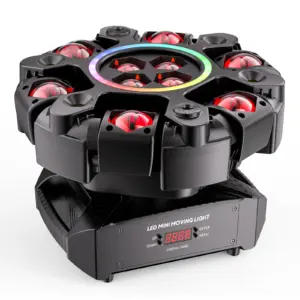 Fieryzeal 150W 6 Arm RGBW Beam Moving Head Light With Halo Effect Stage
