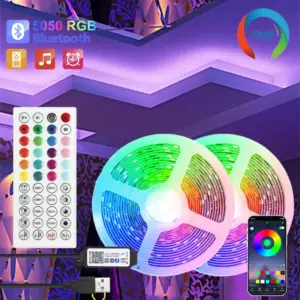 Color RGB 5050 LED Strip Bluetooth Tape Decor For Room 10M 15M 20M 30M