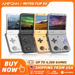 MIYOO FLIP V2 Handheld Game Players 3.5'' IPS Screen Linux System Onion