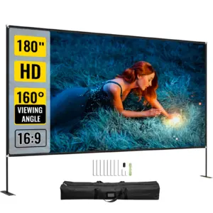 VEVOR 180 Inch Projector Screen With Stand 16:9 4K HD Wide Angle With