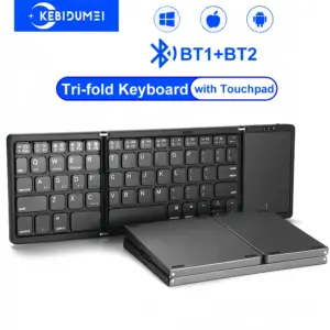 Tri Fold Keyboard With Touchpad Three Bluetooth Portable Mini