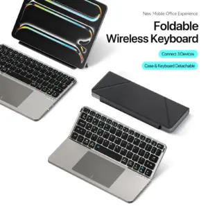 DUX DUCIS Foldable Bluetooth 5.0 Keyboard With Touchpad & Phone Holder