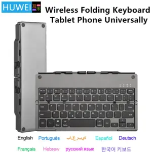 HUWEI Mini Folding Wireless Keyboard Arabic Hebrew Portugues With Stand