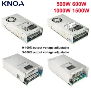 Digital Display Adjustable 500W 600W 1000W Power Supply 0 12V 15V 24V