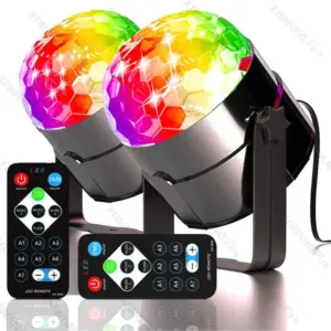 RGB LED Stage Disco Light Rotating DJ Ball Strobe Sound Control Magic