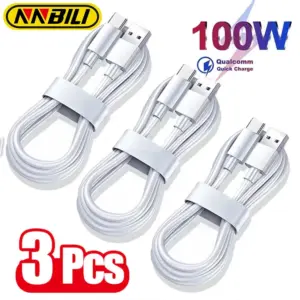 Nnbili 1 3PCS 10A 100W Type C Super Fast Charging Cable Data Cord OPPO