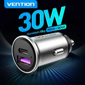 Vention 30W Mini Car Charger USB Type C PD QC Quick Charge 16PRO