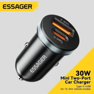 Essager 30W 5A QC 4.0 PD 3.0 USB Car Charger Quick Charge4.0 Type C Car