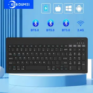 Dual Mode Bluetooth 5.0 Keyboard 2.4G Wireless 3 BT Rechargeable Gaming