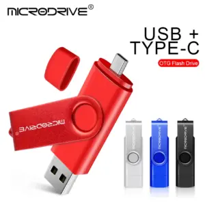 Metal OTG 2 IN 1 Type C Pen Drive 128GB USB Memory Stick 4GB 8GB 32GB