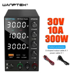 Wanptek 30V 5A 10A DC Power Supply Adjustable Digit Display Laboratory