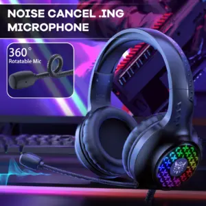 Onikuma Gaming Headset Wired Headphones Player PC PS4 With RGB Light HD