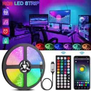RGB LED Strip Lights Music Sync USB 5V Remote Control Ribbon Flexible